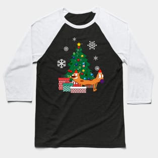 Catdog Around The Christmas Tree Baseball T-Shirt